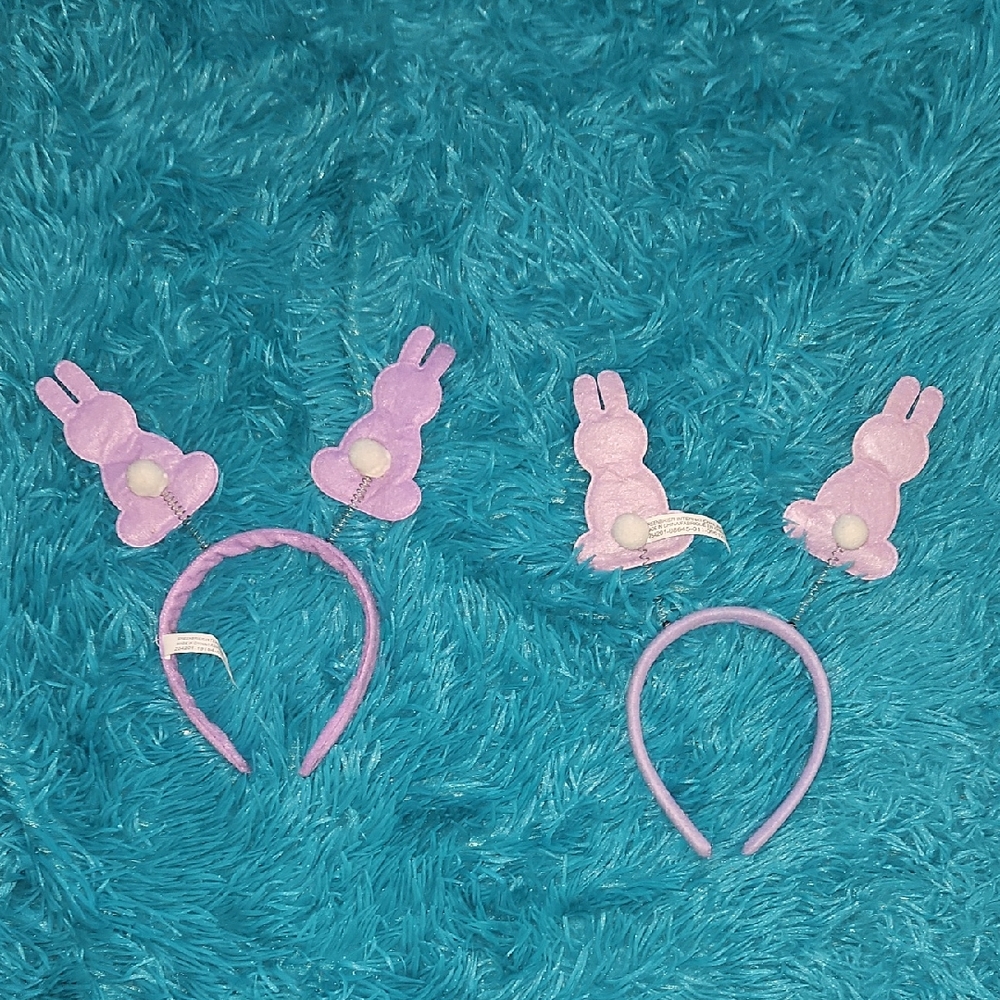Purple Bunny Ear Headbands Set